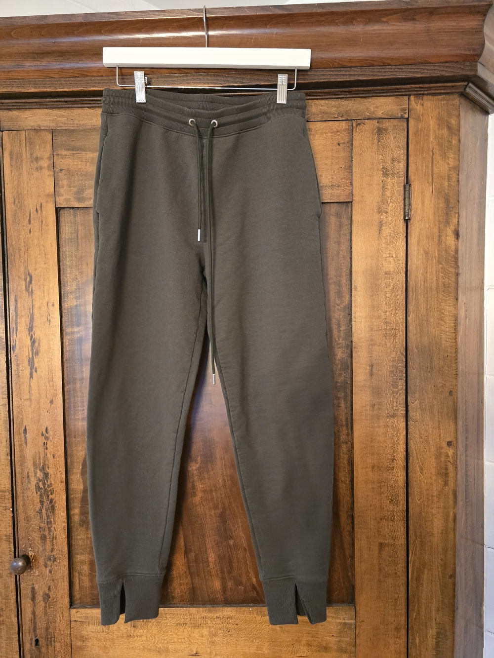 Theory Men's Olive Sweatpants with Drawstring Small